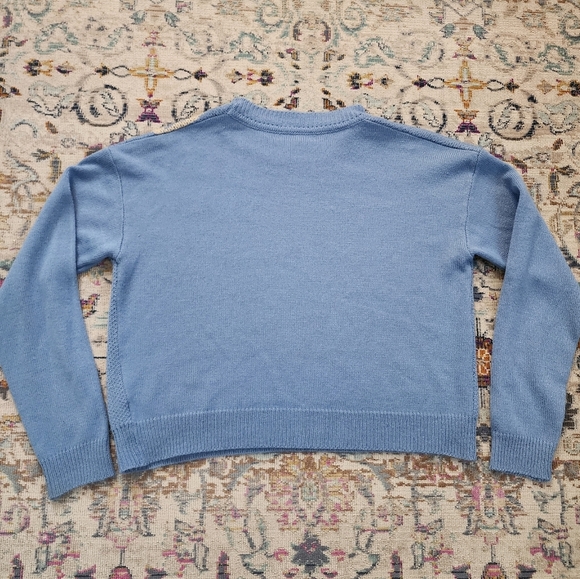 Shein Blue Knit Butterfly Women's Crop Sweater, size Medium - Picture 3 of 9